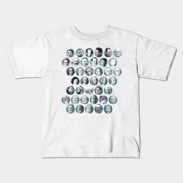 Some Dead Philosophers (Chronological) Kids T-Shirt by Dead Philosophers in Heaven